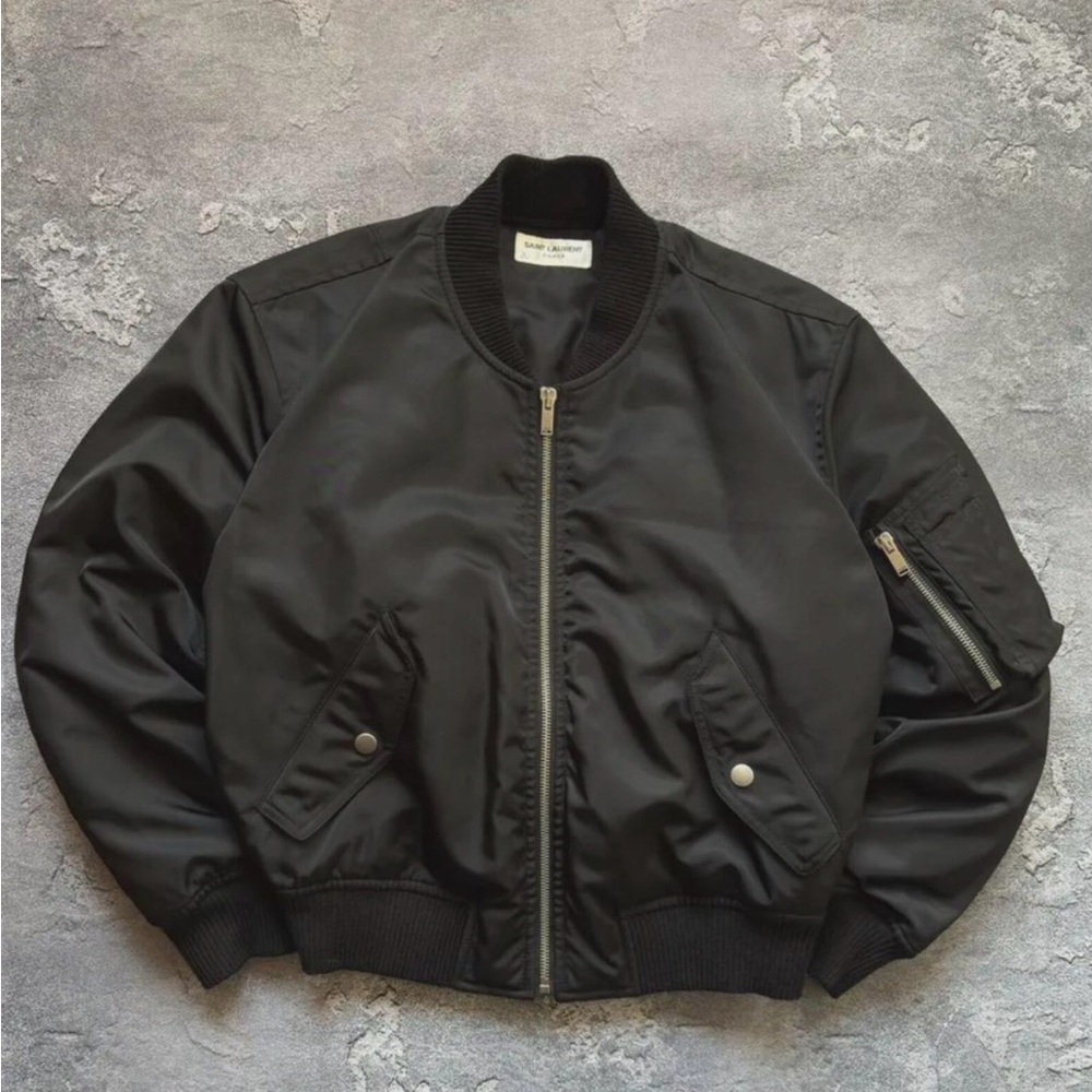 Saint Laurent Classic Black Bomber Jacket